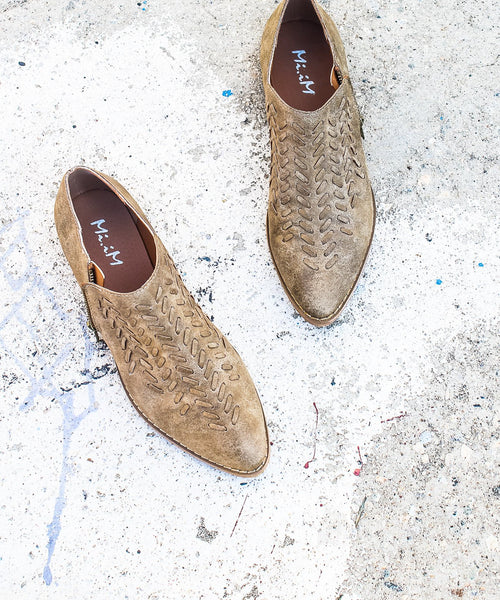 Ashley  | Braided-Front Ankle Bootie <br> Ships September 28, 2017