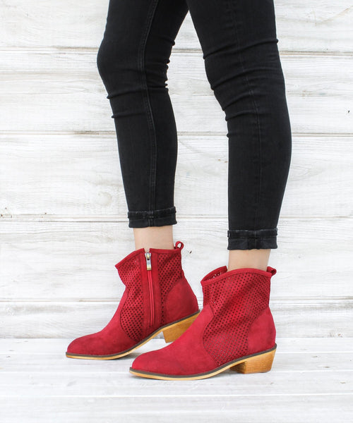 Breach Perforated Western Bootie - Mi.iM