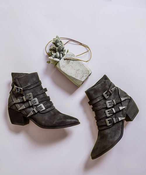 Fayth Black | Strappy Western Bootie <br> Ships Between 10/26~11/3, 2017