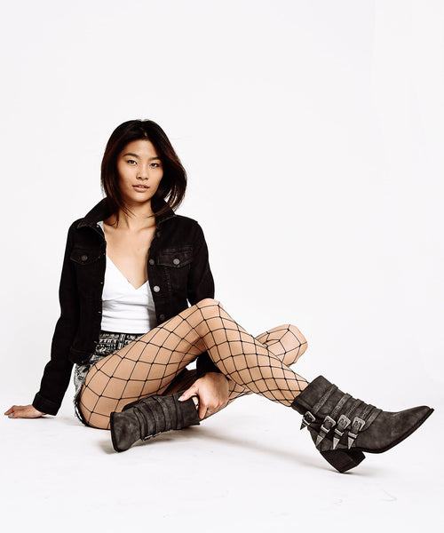 Fayth Black | Strappy Western Bootie <br> Ships Between 10/26~11/3, 2017