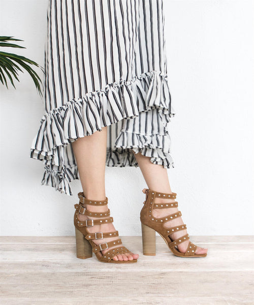 Nailah | Metal Studded Strappy Heel