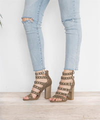Nailah | Metal Studded Strappy Heel