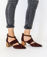 Paige | Pointed Toe T Bar Heel