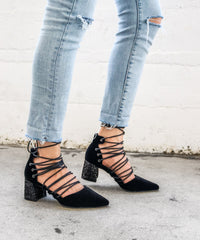 Palm Velvet Glitter Heel <br> Ships June 20, 2017 - Mi.iM