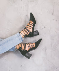 Palm Velvet Glitter Heel <br> Ships June 20, 2017 - Mi.iM