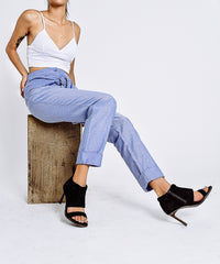 Shaye | Vegan Suede Open Toe Heels