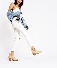 Talia | Embroidered Side-V Cut Booties