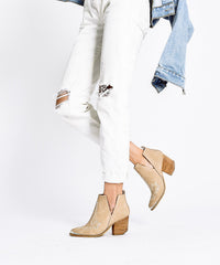 Talia | Embroidered Side-V Cut Booties